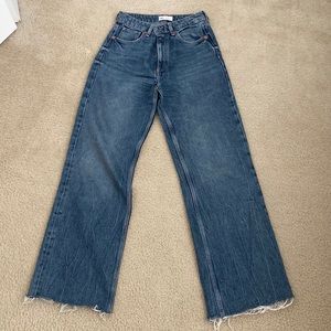 Zara Medium Wash high waisted wide leg jeans